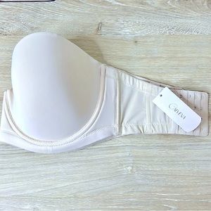 Bra. Strapless.  32G   Calvena Delimira Beige.  Excellent Condition!   New